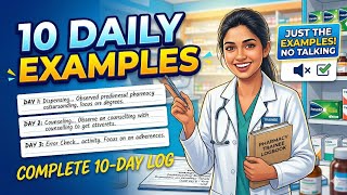 Pharmacy Training Logbook 10 Days Of Exact Entries Examples Only
