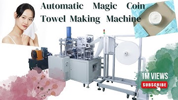 Magic coin tissue making machine | Smart production line produce the compressed towel.