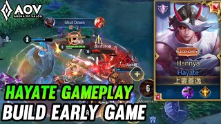 AoV : HAYATE GAMEPLAY | BUILD EARLY GAME - ARENA OF VALOR | LIÊNQUÂNMOBILE | ROV | COT