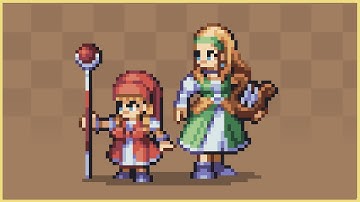 Pixel Art Character Design Timelapse (VERONICA & SERENA) - Dragon Quest XI