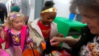 Roanoke County pre-school students embracing trick or treating