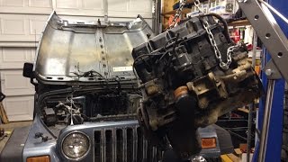 1998 Jeep Wrangler  4 Cylinder Engine Removal Guide - YouTube