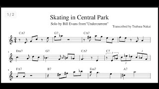 Video thumbnail of "Skating in Central Park - Bill Evans Solo Transcription from "Undercurrent""