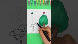 How to draw a tree 🌳 tutorial step by step #shorts