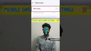 Data Saver Setting 💯||Mobile Data Saver😱||Data Saver||#shorts​ #viral​