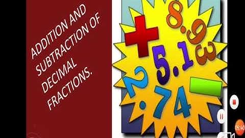 Std : 6 Sub : Maths Chapter 5  Decimal fraction Part 1