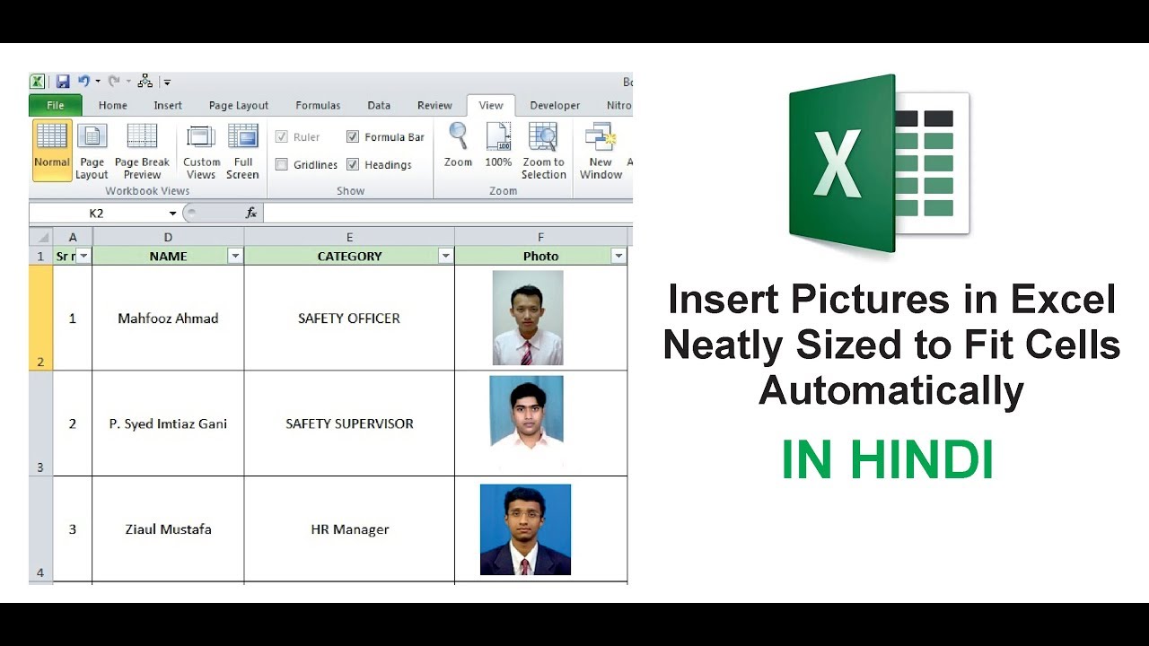 Insert Pictures in Excel Neatly Sized to Fit Cells