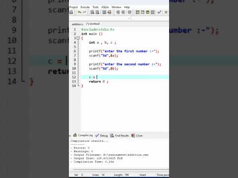 Addition program in