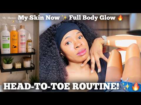 Head-to-Toe Body Lightening Routine for Even Skin Tone ✨ Morning & Night Combo That Actually Works