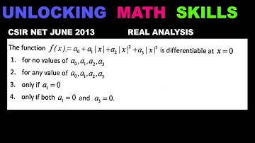 CSIR NET JUNE 2013 || REAL ANALYSIS || DIFFERENTIABLE FUNCTION
