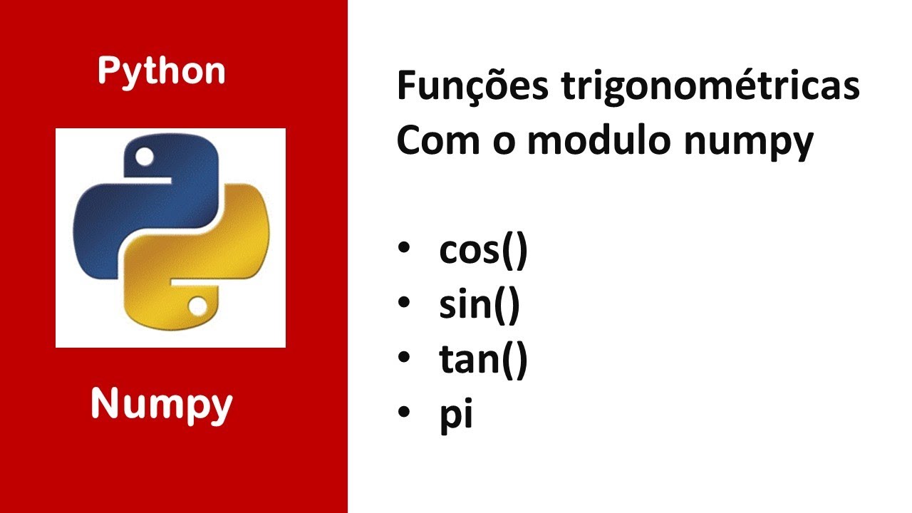 Aulas de Python : Funções trigonométricas usando o modulo Numpy. - YouTube