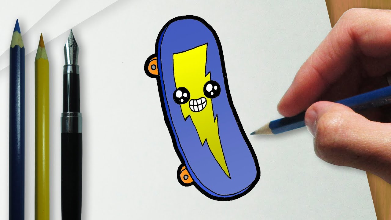Como desenhar um skate kawaii - YouTube