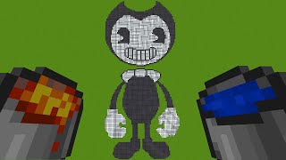 How To Draw in Minecraft ? | Pixel Art | Bendy and the Ink Machine