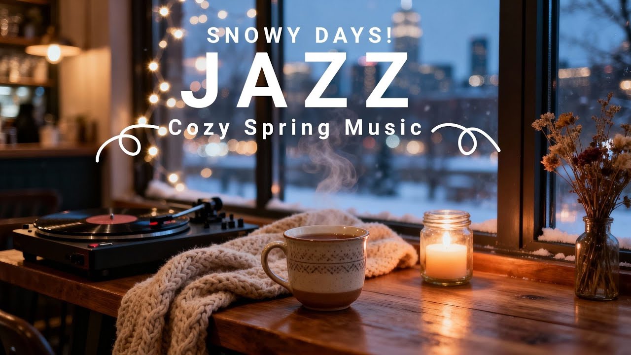 Cozy Winter Jazz & Coffee Shop Ambience | Relaxing Smooth Piano Music for Snowy Days!