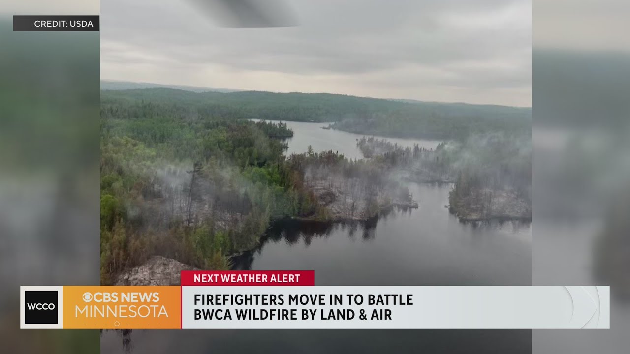 Firefighters battle forest fire in BWCAW - YouTube