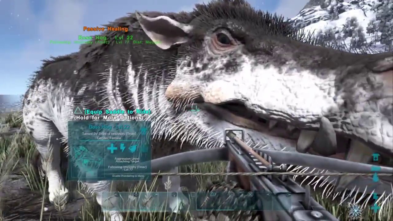 ARK PS4 How to tame a DAEODON (wild bore) & use it to HEAL DINOS