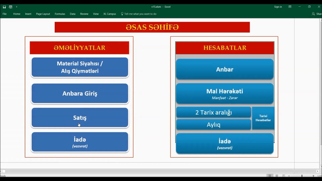 Anbar və Satış sisteminin idarə olunması proqramı (versiya 1) - Əməliyyatlar