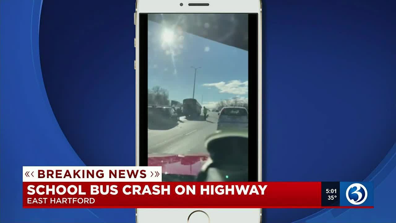 School bus crash on highway in East Hartford YouTube