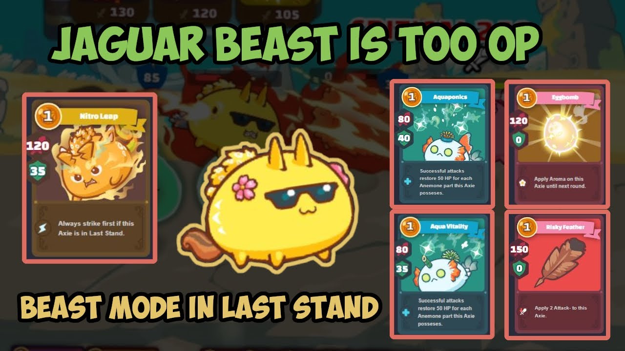 Jaguar (Nitro Leap) Beast is Too OP in Last Stand vs Double Anemone Bird - Axie Infinity