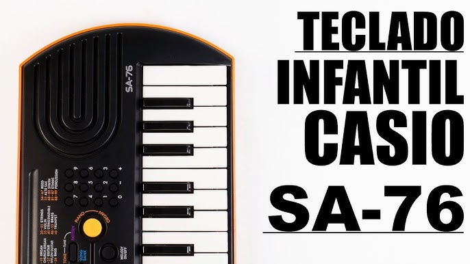 Teclado Infantil Casio SA76 AH2 44 Teclas Preto Laranja- - Carneiro