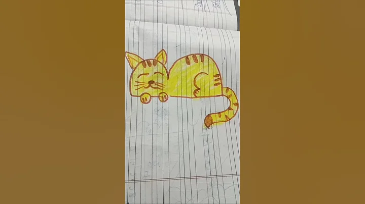 Easy drawing!! Cat 🐱🐱draw with colors#drawing#art#viralshort