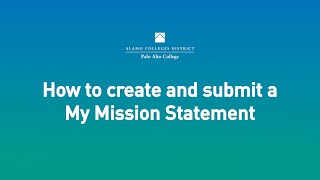 How to create and submit a My Mission Statement screenshot 2