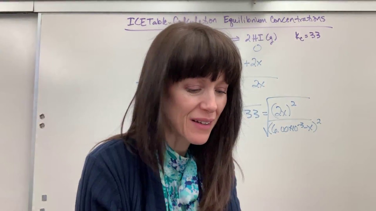 ICE Table Calculate Equilibrium Concentrations YouTube