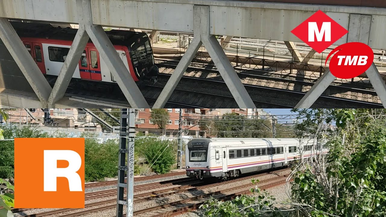 Circulaciones Metro Barcelona L1 y Rodalies en Santa Eulàlia