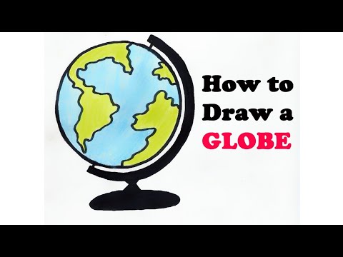 How to draw a globe | Drawing for kids | How to draw school things