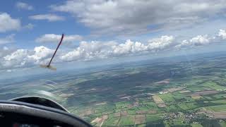 Flying an Astir single seater over the recently demolished Cottam power station