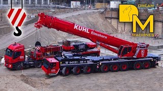 Kraftakt für tonnenschweren Mobilkran im Schneefall LIEBHERR LTM 1450-8.1 Schwergewicht muss bergauf