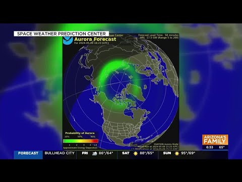 NOAA issues G4 Geomagnetic Storm watch, could make aurora borealis visible in Arizona
