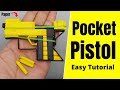 Pocket pistol paper gun  mini paper pistol  how to make paper gun easy pistol  mad times
