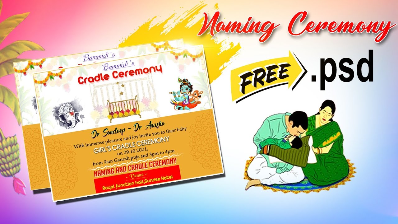 NAMING/CRADLE CEREMONY free psd YouTube