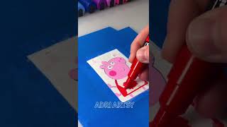 Drawing BUT on a DECK of PLAYING CARDS with Posca Markers! Peppa Pig for 4 of Diamonds #shorts