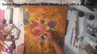 Large Gel Press Print Flowers Mixed Media How To