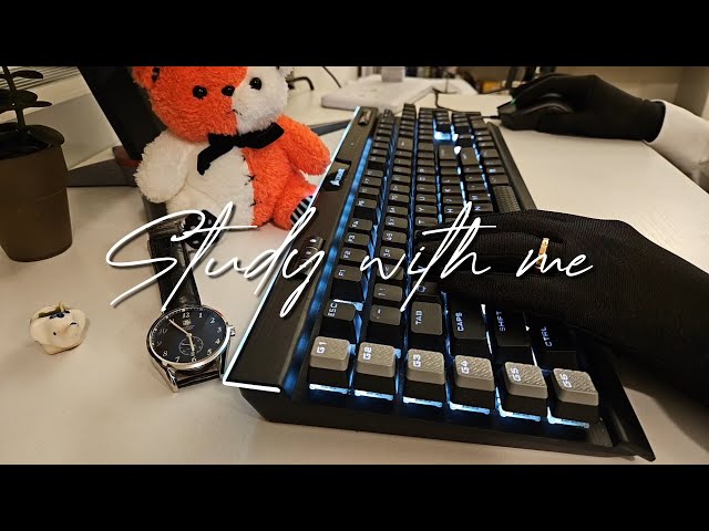 real time study with me ☕  | mechanical keyboard typing asmrのサムネイル