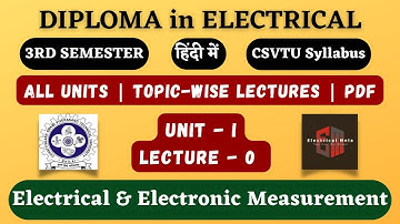 Electrical Measurement syllabus introduction csvtu diploma electrical
