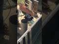 9 inch grinder - cutting an A-frame on the trawler. #welding #grinding