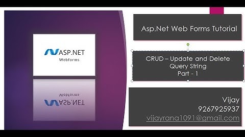 CRUD- Update and Delete Part 1 | Asp.Net Class Recording | By Vijay Rana | By Vijay | Vijay Rana