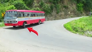 KSRTC Bus And More Cars Turning On Hairpin bend At Dhimbam ghats