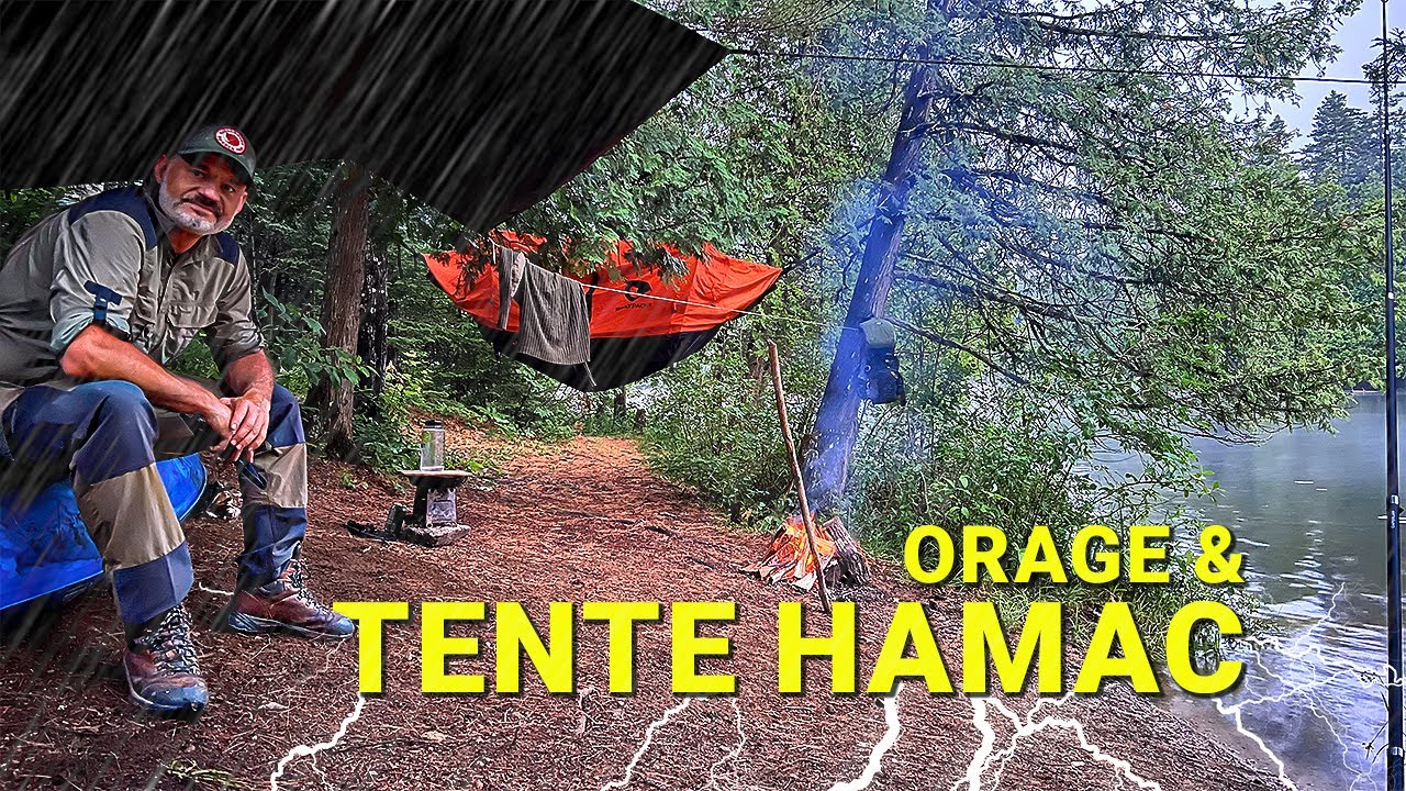 ORAGE EN TENTE HAMAC // Nouvel endroit!