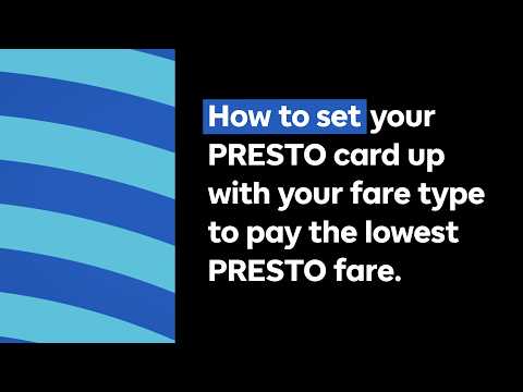 How to set the correct fare type on your PRESTO card | How to PRESTO