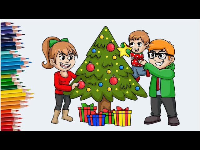 HOW TO DRAW MERRY CHRISTMAS/CHRISTMAS DRAWING/SANTA CLAUS STEP BY STEP/XMAS  TREE DRAWING EASY STEPS | Easy drawings, How to draw santa, Christmas  drawing