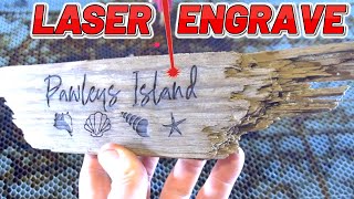 Laser Engraving Drift Wood I found on the Beach with a AEON Mira 9 Laser! by TheRykerDane 440 views 2 years ago 2 minutes, 23 seconds