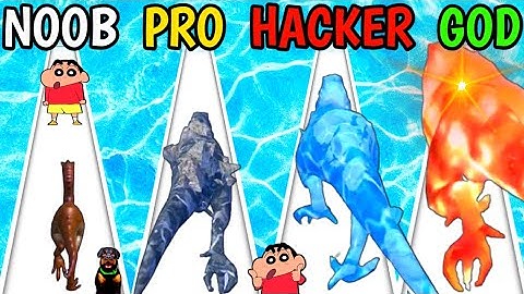 NOOB vs PRO vs HACKER vs GOD IN DINO EVOLUTION WITH SHINCHAN & CHOP | EGG AREA |