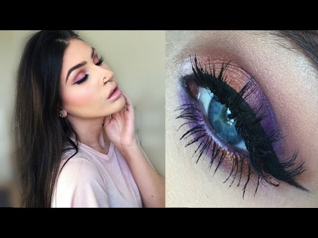 Unique orange and purple smokey eyes