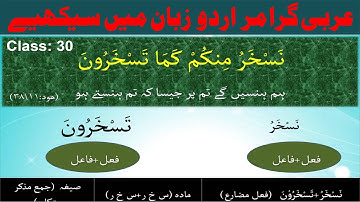 Arabic Grammar - Class 30  Urdu / Hindi