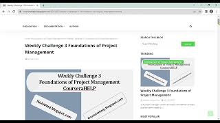 Weekly Challenge 3 Foundations of Project Management || Google Project Management || CourseraHELP