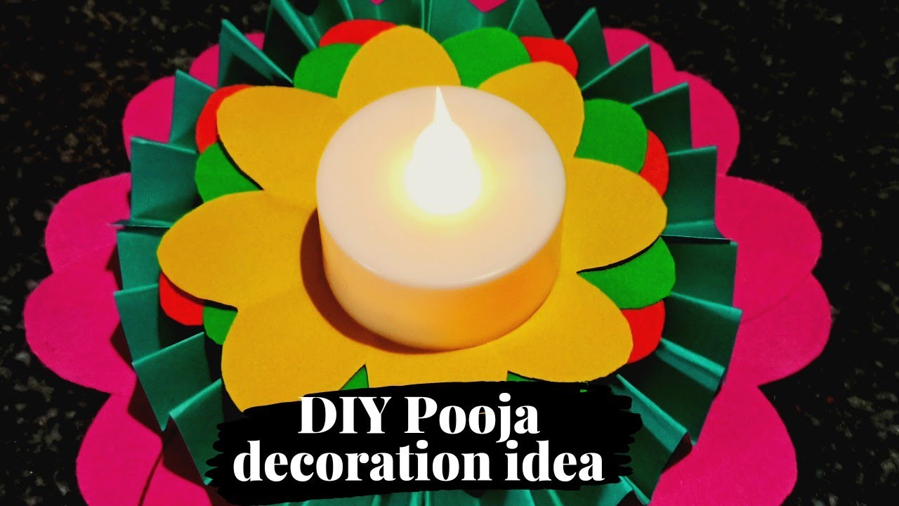 DIY|Pooja decoration ideas using paper|Easy lotus deepam holder DIY ...